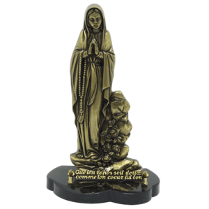 Plaque funéraire Livre granit - Vierge bronze et médaillon photo